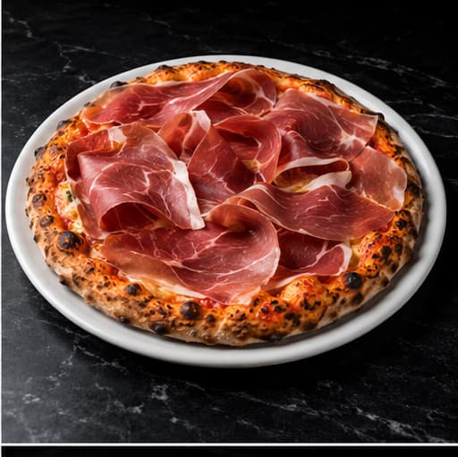 Pizza con Prosciutto Crudo